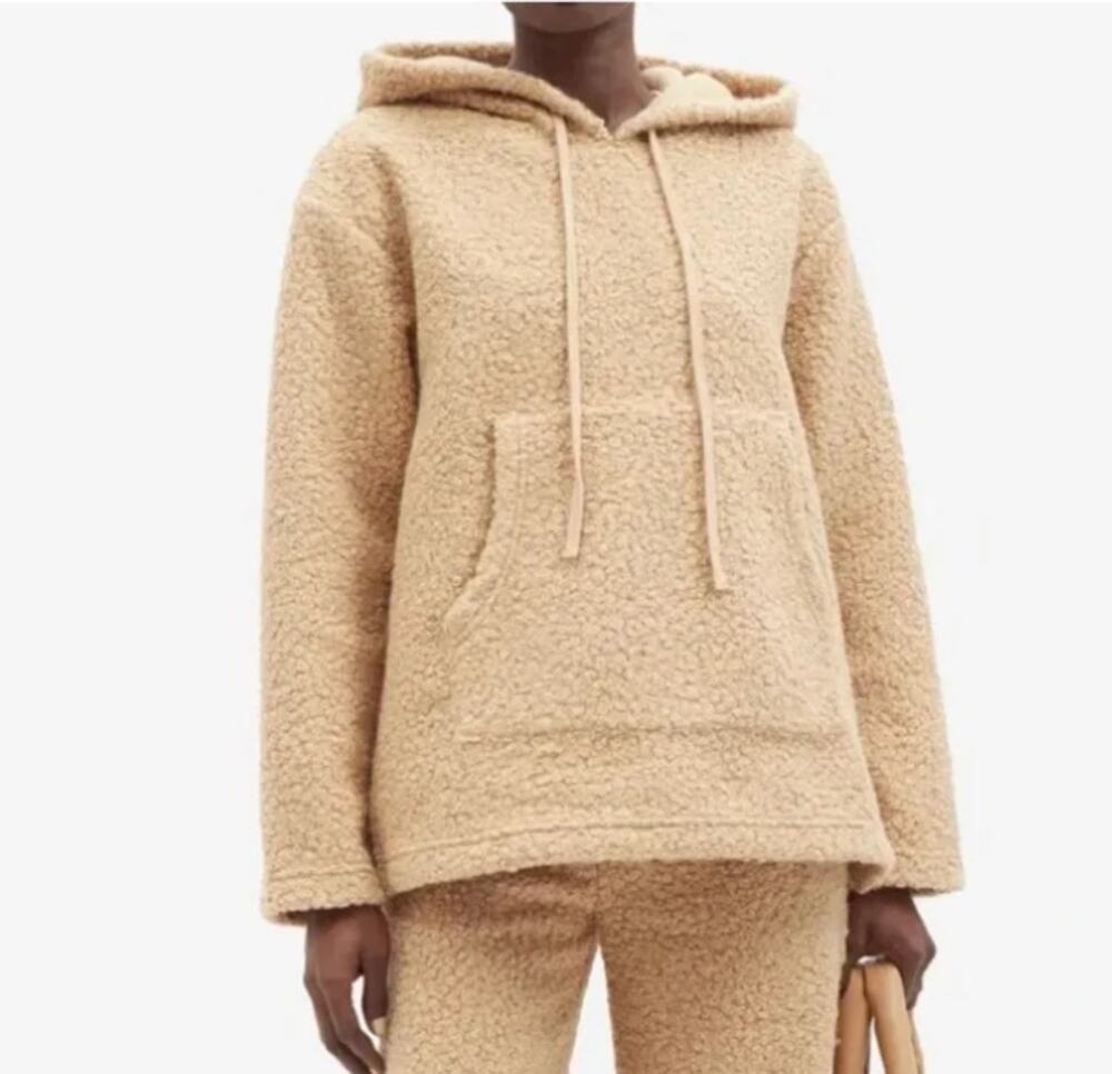 STAUD Bear Teddy Pullover Hoodie Camel/Tan XS